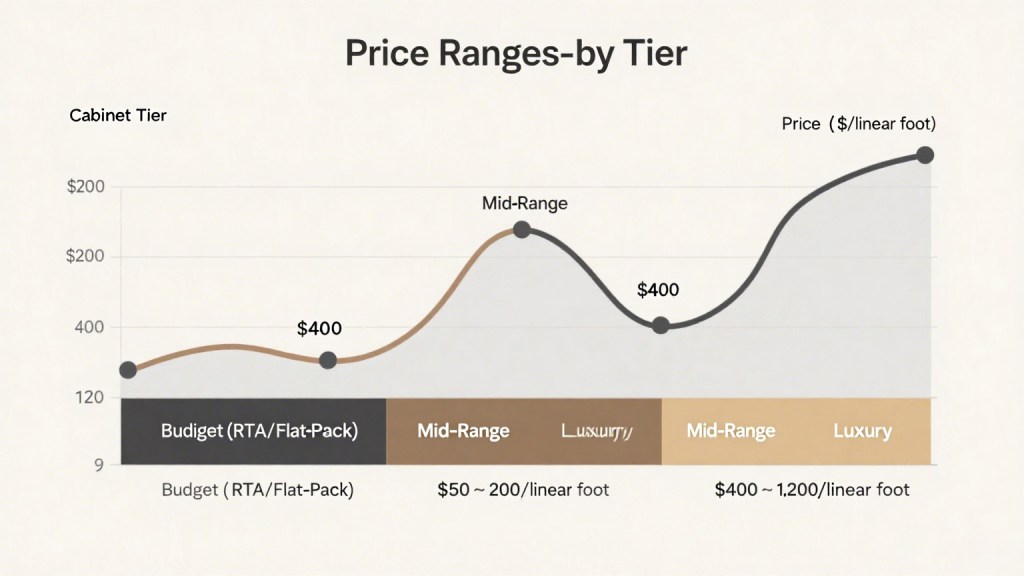2025 custom kitchen cabinet price ranges per linear foot