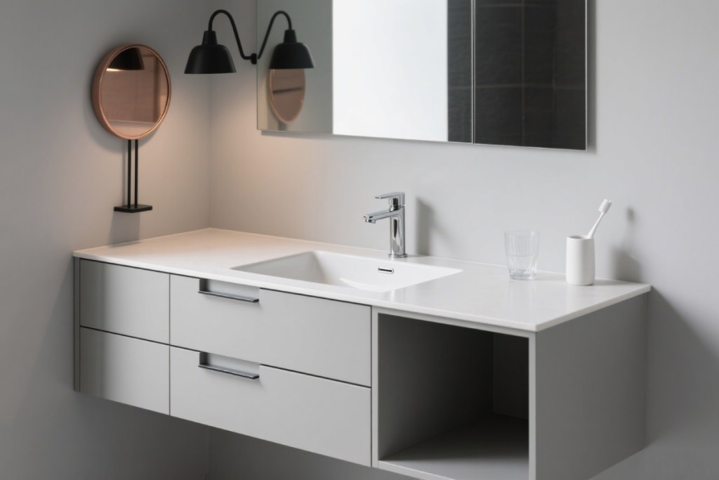 floating vanity with sink