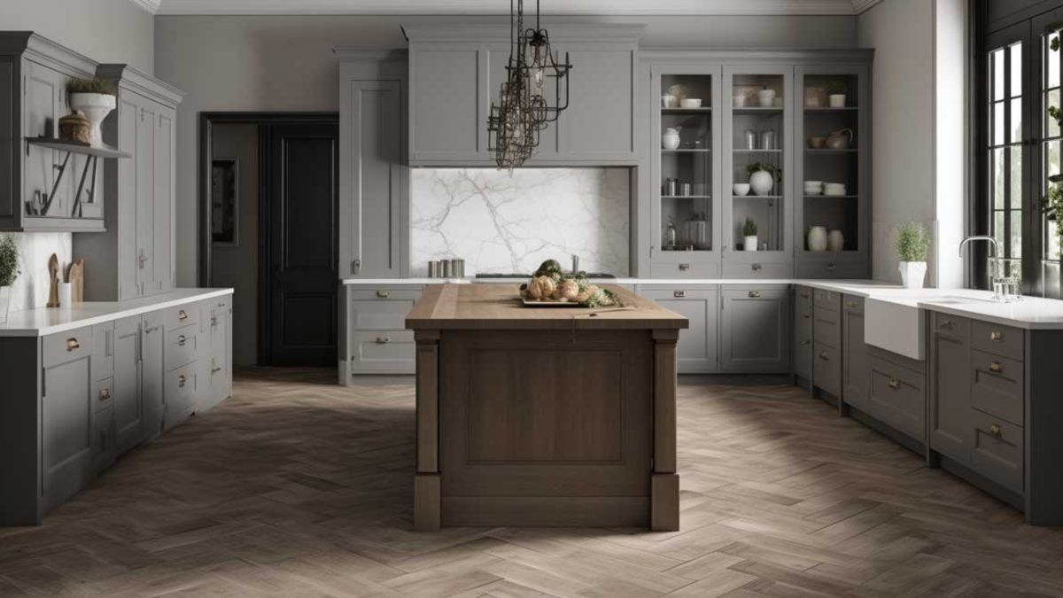 gray shaker kitchen cabinets