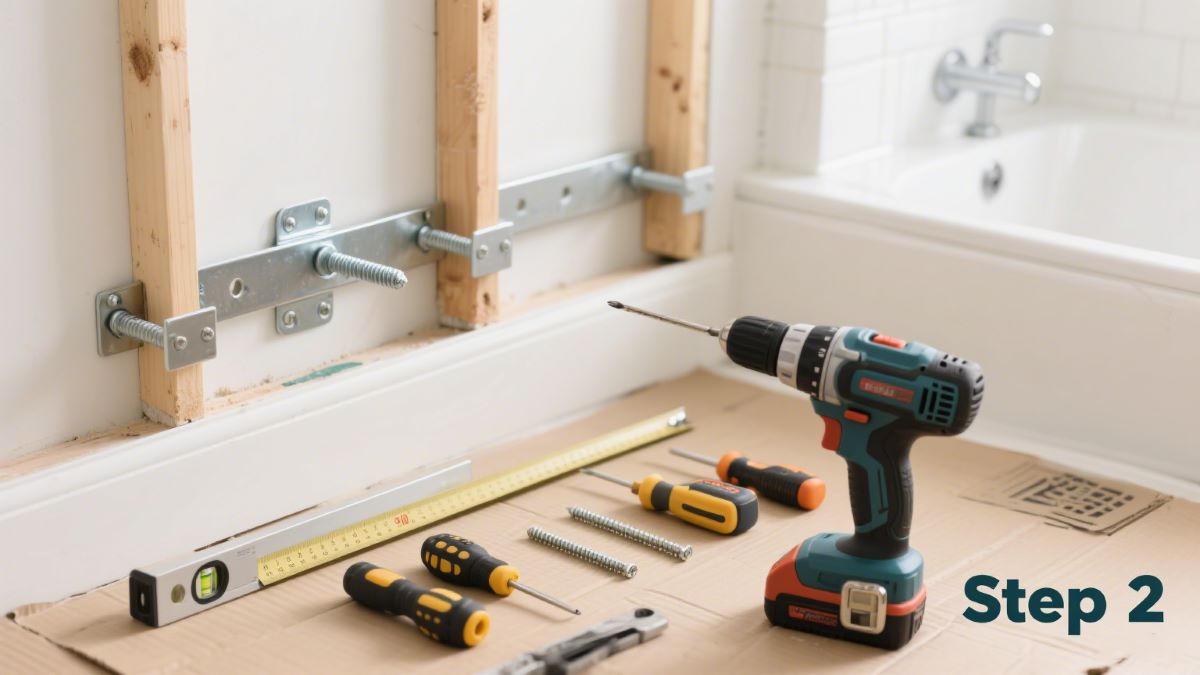 how to install floating vanity